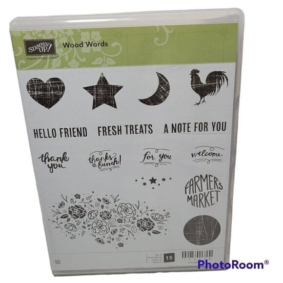 Stampin' Up WOOD WORDS Rubber Stamps - Picture 1 of 12